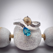 Load image into Gallery viewer, Two Stone Ring with Cremation and Birthstone
