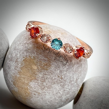 Load image into Gallery viewer, 3mm Three Stone Birthstone Ring