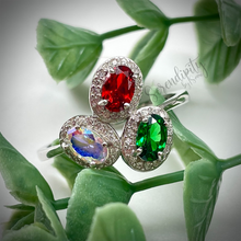 Load image into Gallery viewer, 4x6mm Three Stone Birthstone Ring