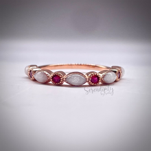 Load image into Gallery viewer, Breast Milk Half Band Memorial Ring with Birthstones