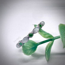 Load image into Gallery viewer, Breast Milk Half Band Memorial Ring with Birthstones