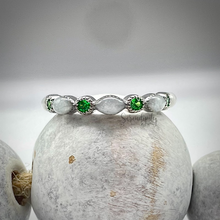 Load image into Gallery viewer, Breast Milk Half Band Memorial Ring with Birthstones