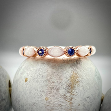 Load image into Gallery viewer, Breast Milk Half Band Memorial Ring with Birthstones