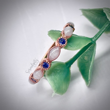 Load image into Gallery viewer, Breast Milk Half Band Memorial Ring with Birthstones