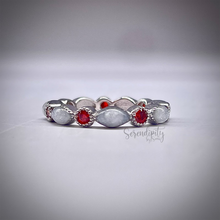 Load image into Gallery viewer, Breast Milk Full Band Memorial Ring with Birthstones
