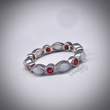 Load image into Gallery viewer, Breast Milk Full Band Memorial Ring with Birthstones