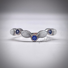 Load image into Gallery viewer, V Shape Breast Milk Half Band Memorial Ring with Birthstones
