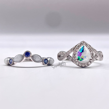 Load image into Gallery viewer, Stackable 6x8mm Tear Drop and Half Band Keepsake Ring with Breastmilk
