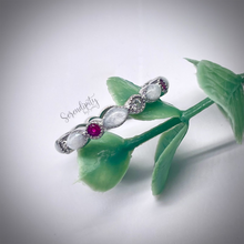 Load image into Gallery viewer, Breast Milk Full Band Memorial Ring with Multiple Birthstones