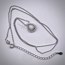 Load image into Gallery viewer, 6x8mm Sterling Silver Tear Drop Breast Milk Pendant with a Cubic Zirconia Halo