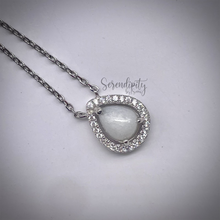 Load image into Gallery viewer, 6x8mm Sterling Silver Tear Drop Breast Milk Pendant with a Cubic Zirconia Halo