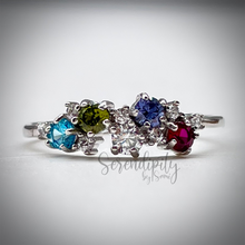 Load image into Gallery viewer, 3mm Five Stone Birthstone Ring