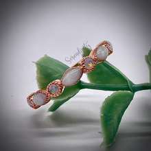 Load image into Gallery viewer, Breast Milk Half Band Memorial Ring with Birthstones