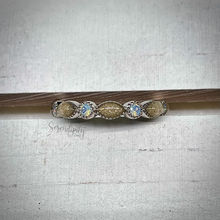 Load image into Gallery viewer, Cremation Ash Half Band Memorial Ring with Birthstones