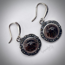 Load image into Gallery viewer, 10mm Round Keepsake Antiqued Dangle Earrings