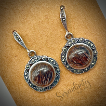 Load image into Gallery viewer, 10mm Round Keepsake Antiqued Dangle Earrings