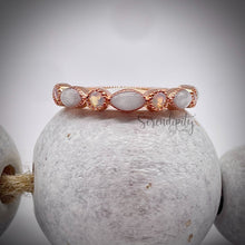 Load image into Gallery viewer, Breast Milk Half Band Memorial Ring with Birthstones