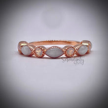 Load image into Gallery viewer, Breast Milk Half Band Memorial Ring with Birthstones