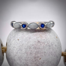 Load image into Gallery viewer, Breast Milk Half Band Memorial Ring with Birthstones