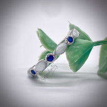 Load image into Gallery viewer, Breast Milk Half Band Memorial Ring with Birthstones