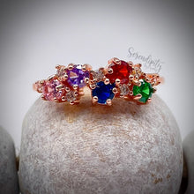 Load image into Gallery viewer, 3mm Five Stone Birthstone Ring