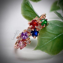 Load image into Gallery viewer, 3mm Five Stone Birthstone Ring