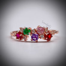 Load image into Gallery viewer, 3mm Five Stone Birthstone Ring