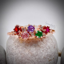 Load image into Gallery viewer, 3mm Five Stone Birthstone Ring