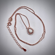 Load image into Gallery viewer, 6x8mm Sterling Silver Tear Drop Breast Milk Pendant with a Cubic Zirconia Halo
