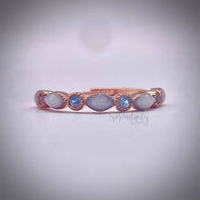Load image into Gallery viewer, Breast Milk Half Band Memorial Ring with Birthstones