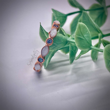 Load image into Gallery viewer, Breast Milk Half Band Memorial Ring with Birthstones
