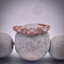 Load image into Gallery viewer, Breast Milk Half Band Memorial Ring with Birthstones