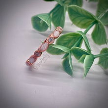 Load image into Gallery viewer, Breast Milk Half Band Memorial Ring with Birthstones