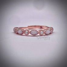 Load image into Gallery viewer, Breast Milk Half Band Memorial Ring with Birthstones