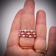 Load image into Gallery viewer, Breast Milk Half Band Memorial Ring with Birthstones