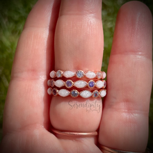 Load image into Gallery viewer, Breast Milk Half Band Memorial Ring with Birthstones