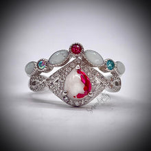 Load image into Gallery viewer, Stackable 6x8mm Tear Drop and Half Band Keepsake Ring with Breastmilk