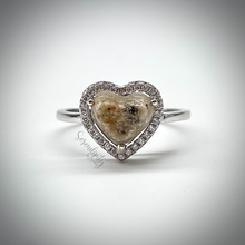 Load image into Gallery viewer, Heart Memorial Ring with Cubic Zirconia Halo