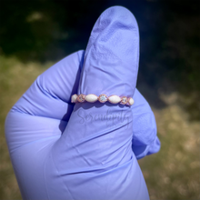 Load image into Gallery viewer, Breast Milk Half Band Memorial Ring with Birthstones