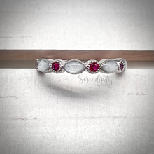 Load image into Gallery viewer, Breast Milk Half Band Memorial Ring with Birthstones