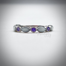 Load image into Gallery viewer, Breast Milk Half Band Memorial Ring with Birthstones