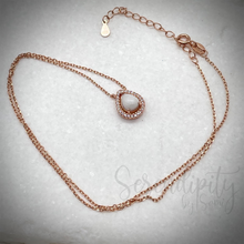 Load image into Gallery viewer, 6x8mm Sterling Silver Tear Drop Breast Milk Pendant with a Cubic Zirconia Halo