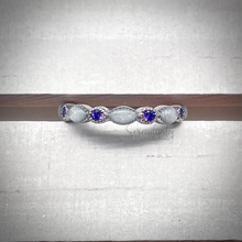 Load image into Gallery viewer, Breast Milk Half Band Memorial Ring with Birthstones