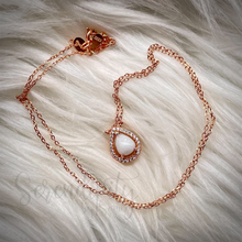 Load image into Gallery viewer, 6x8mm Sterling Silver Tear Drop Breast Milk Pendant with a Cubic Zirconia Halo