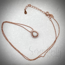Load image into Gallery viewer, 6x8mm Sterling Silver Tear Drop Breast Milk Pendant with a Cubic Zirconia Halo