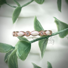 Load image into Gallery viewer, Breast Milk Half Band Memorial Ring with Birthstones