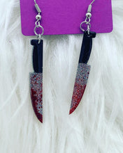 Load image into Gallery viewer, Bloody knife earrings
