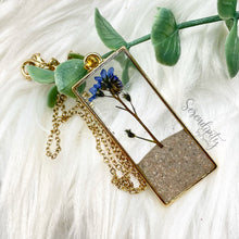 Load image into Gallery viewer, Cremation Ash Bezel Pendant with Forget Me Not