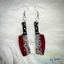 Load image into Gallery viewer, Bloody Meat Cleaver Earrings