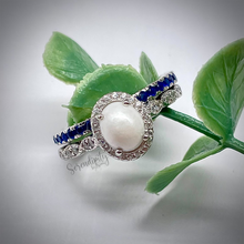 Load image into Gallery viewer, Stackable Keepsake Ring with Breastmilk Stone and Birthstone Band
